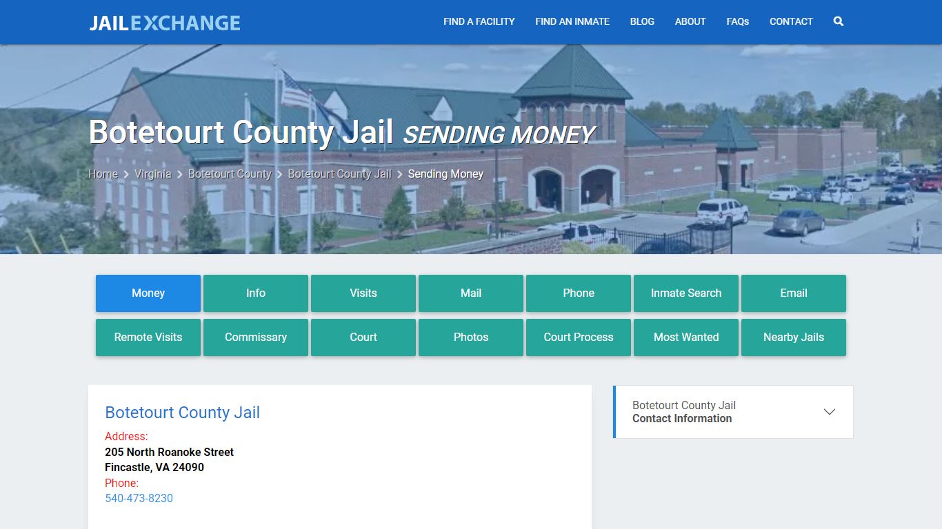 Send Money to Inmate - Botetourt County Jail, VA - Jail Exchange