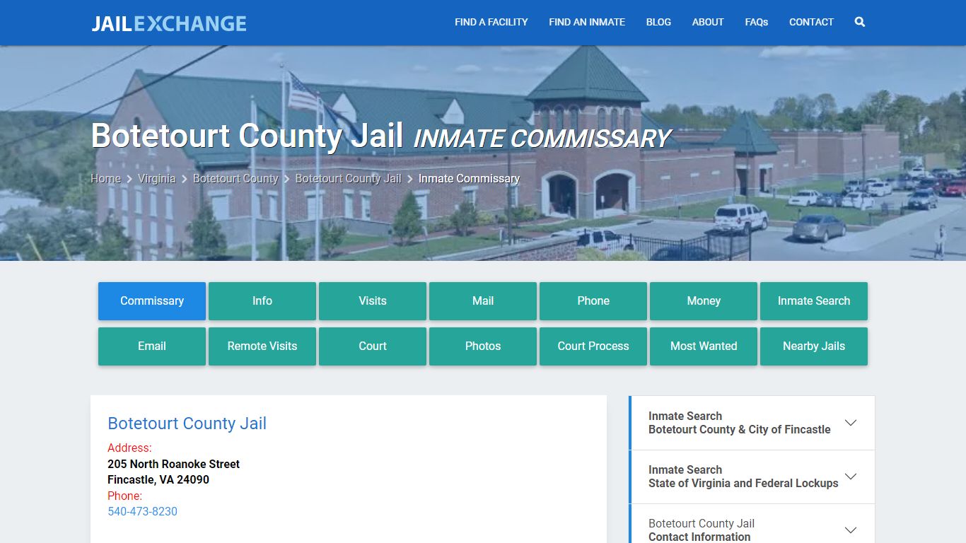 Inmate Commissary, Care Packs - Botetourt County Jail, VA